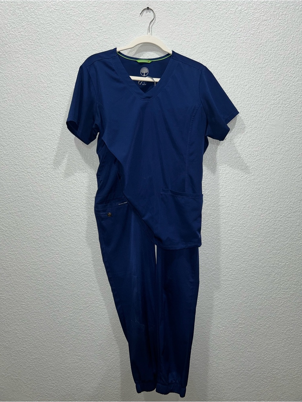 Healing Hands Women’s Scrubs Set in Navy Blue | L Top & L Tall Pants